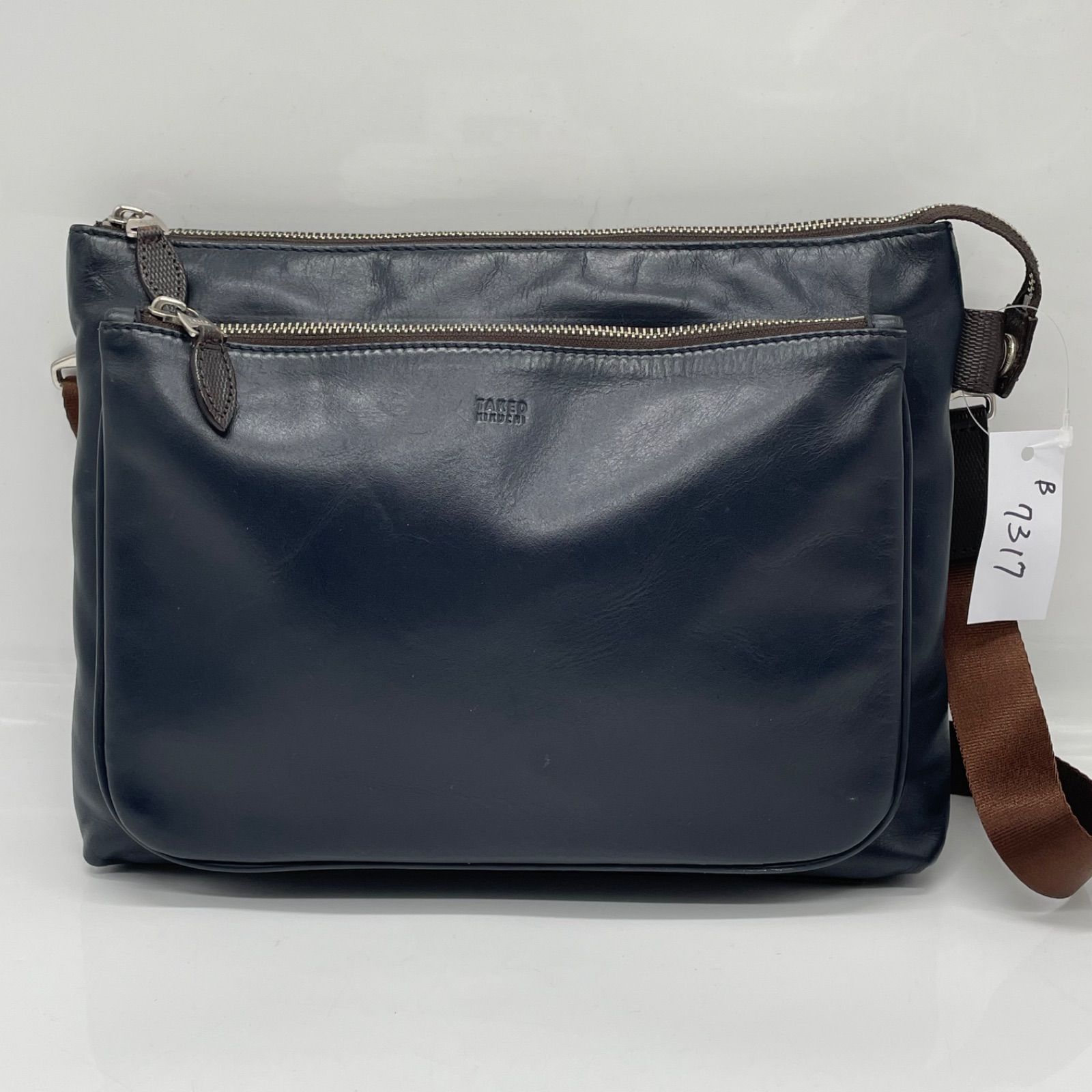 BN7317□タケオキクチ 2WAY ショルダーバッグ セカンドバッグ レザー