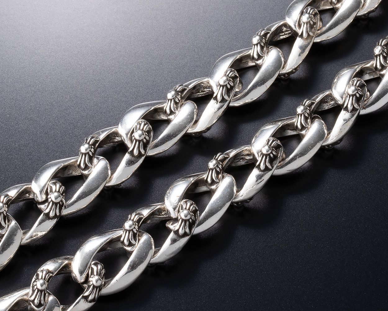 シルバー925 ウォレットチェーン タイニーチェーン クロス刻印