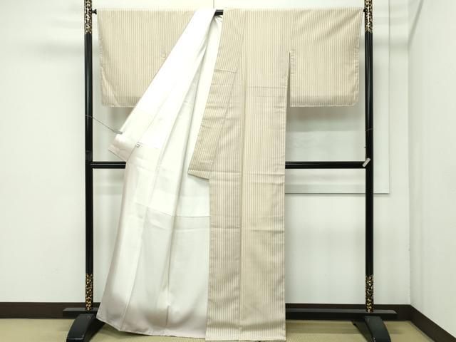 平和屋着物●極上　本塩沢　やまだ織　縞　阿部芳子作　証紙付き　逸品　未使用　CZAA4666s6 平和屋着物○極上 本塩沢 やまだ織 縞 阿部芳子作 証紙付き 逸品 未