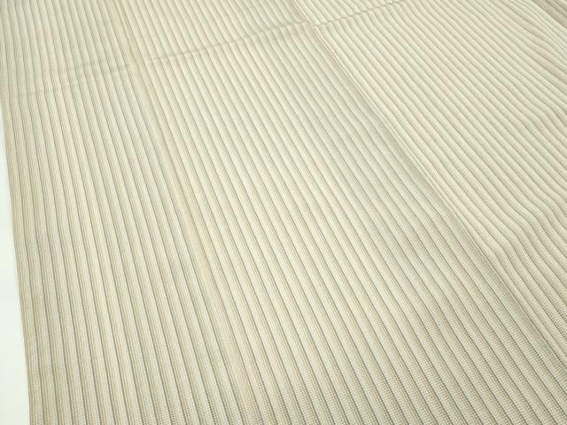 平和屋着物○極上 本塩沢 やまだ織 縞 阿部芳子作 証紙付き 逸品 未