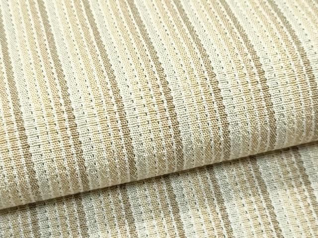 平和屋着物○極上 本塩沢 やまだ織 縞 阿部芳子作 証紙付き 逸品 未