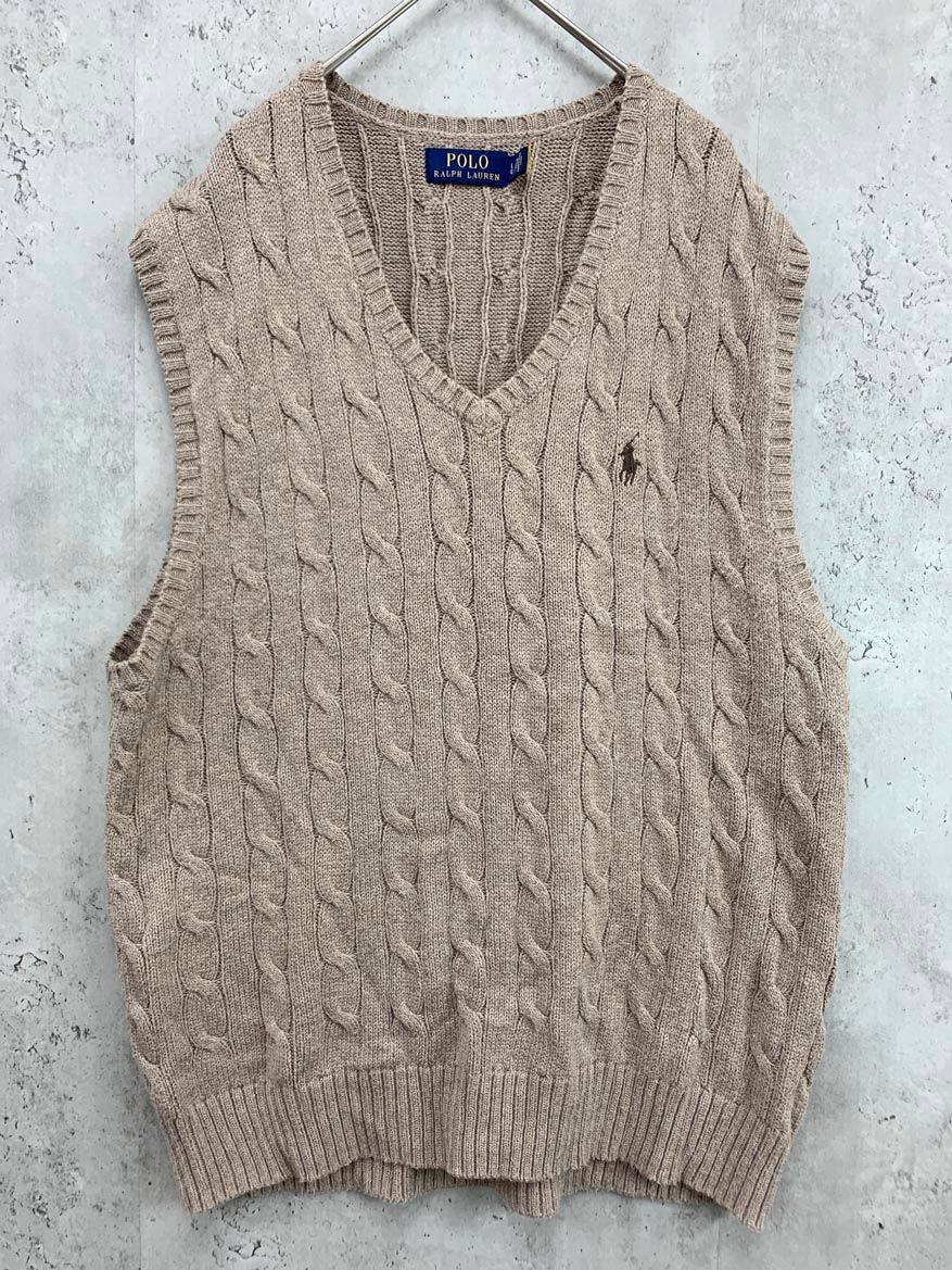 POLO RALPH LAUREN ポロ ラルフローレン ロゴ刺 ニット ベスト sizeL