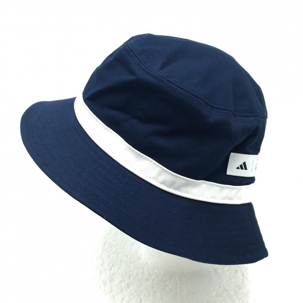 クラブハウス　ゴルフ　adidas ハット　新品未使用　タグ付き 超美品】アディダス×クラブハウス バケットハット ネイビー×白 綿100