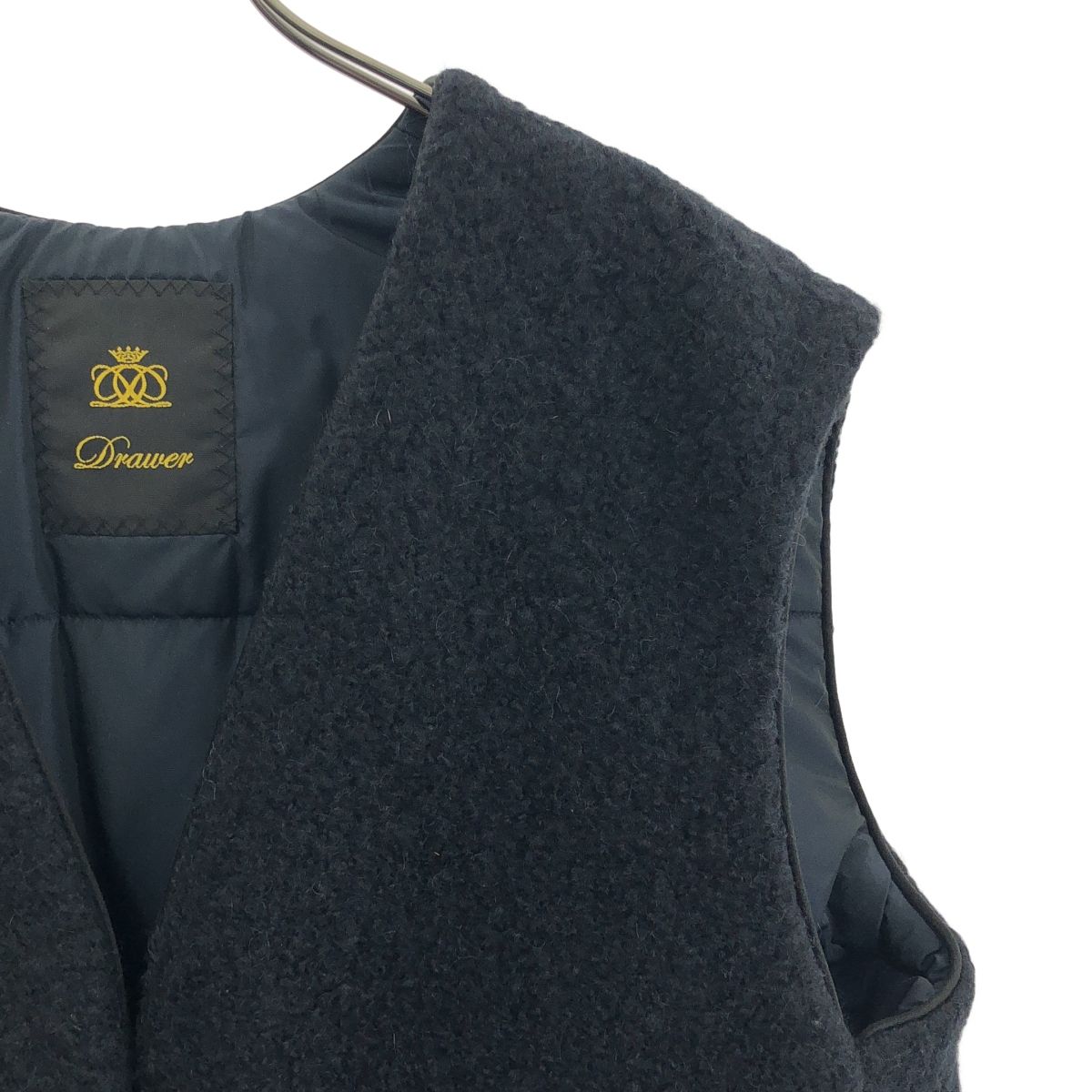 美品】 Drawer / ドゥロワー | FALL2 中綿 ボア ベスト | F | ネイビー