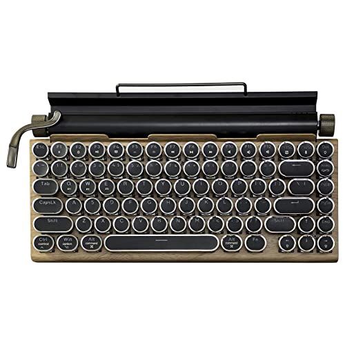 タイプライター型 レトロ メカニカルキーボード LEDバックライト 83