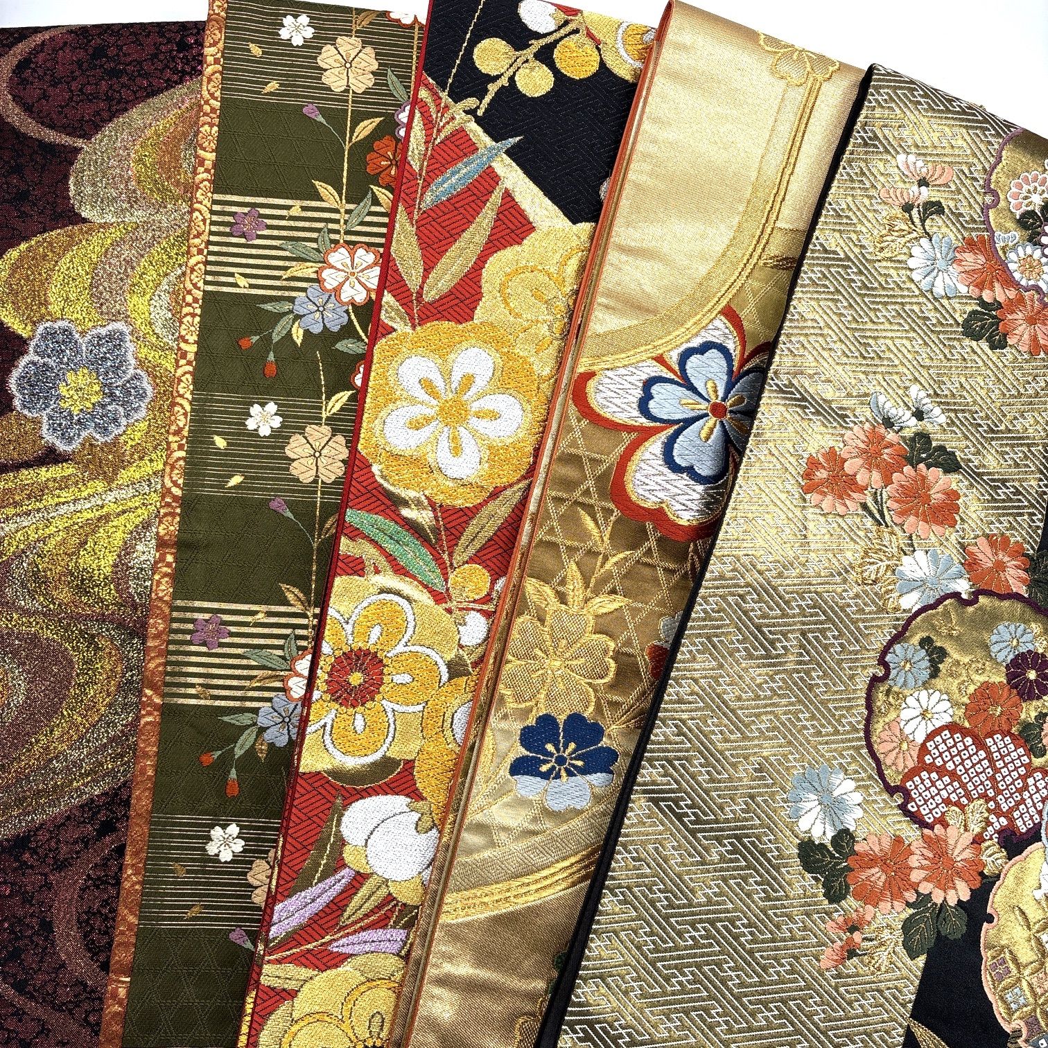 袋帯 5枚 正絹 帯まとめ売り 同梱購入歓迎 リメイク用 着付け練習用