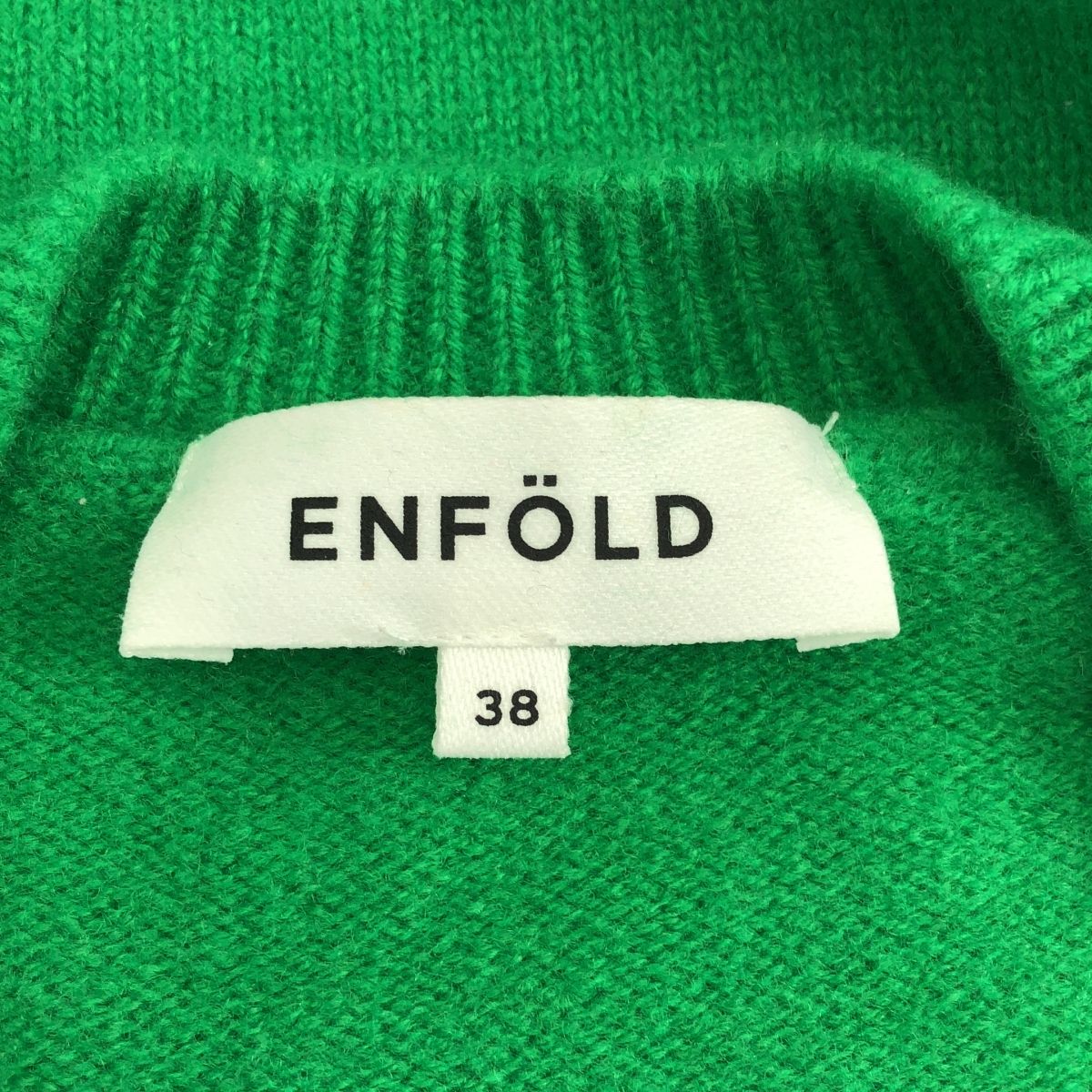 ENFOLD / エンフォルド | ウール Vネック ニット | 38 | グリーン | レディース ENFOLD / エンフォルド | ウール Vネック ニット | 38 | グリーン