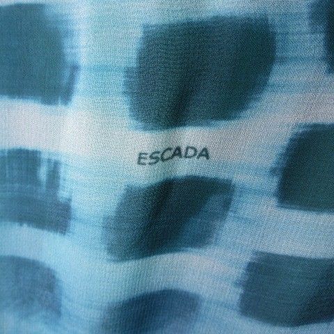エスカーダ ESCADA シルクプリントワンピース ノースリーブ ミディ丈