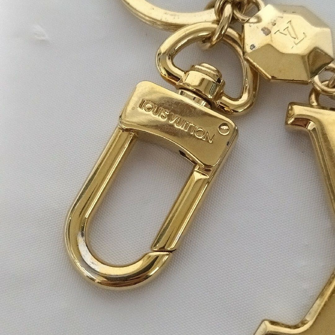 美品】ルイヴィトン ポルトクレLVファセット キーホルダー ゴールド