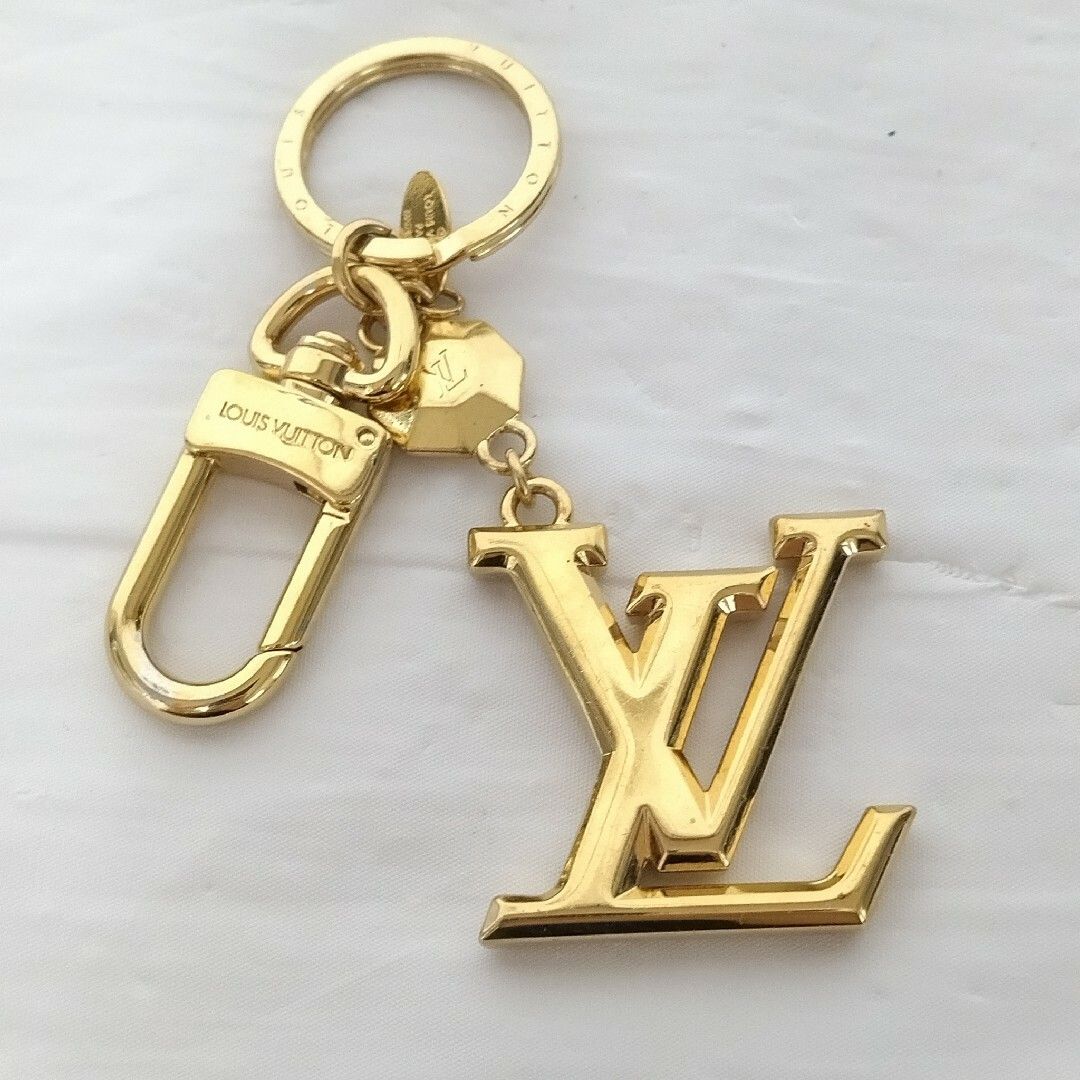 美品】ルイヴィトン ポルトクレLVファセット キーホルダー ゴールド