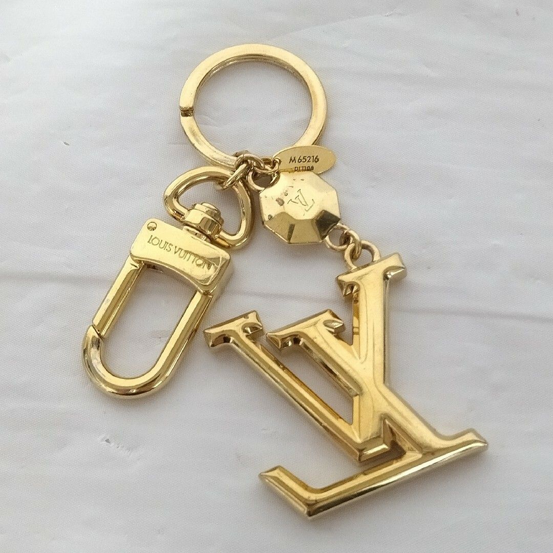 美品】ルイヴィトン ポルトクレLVファセット キーホルダー ゴールド