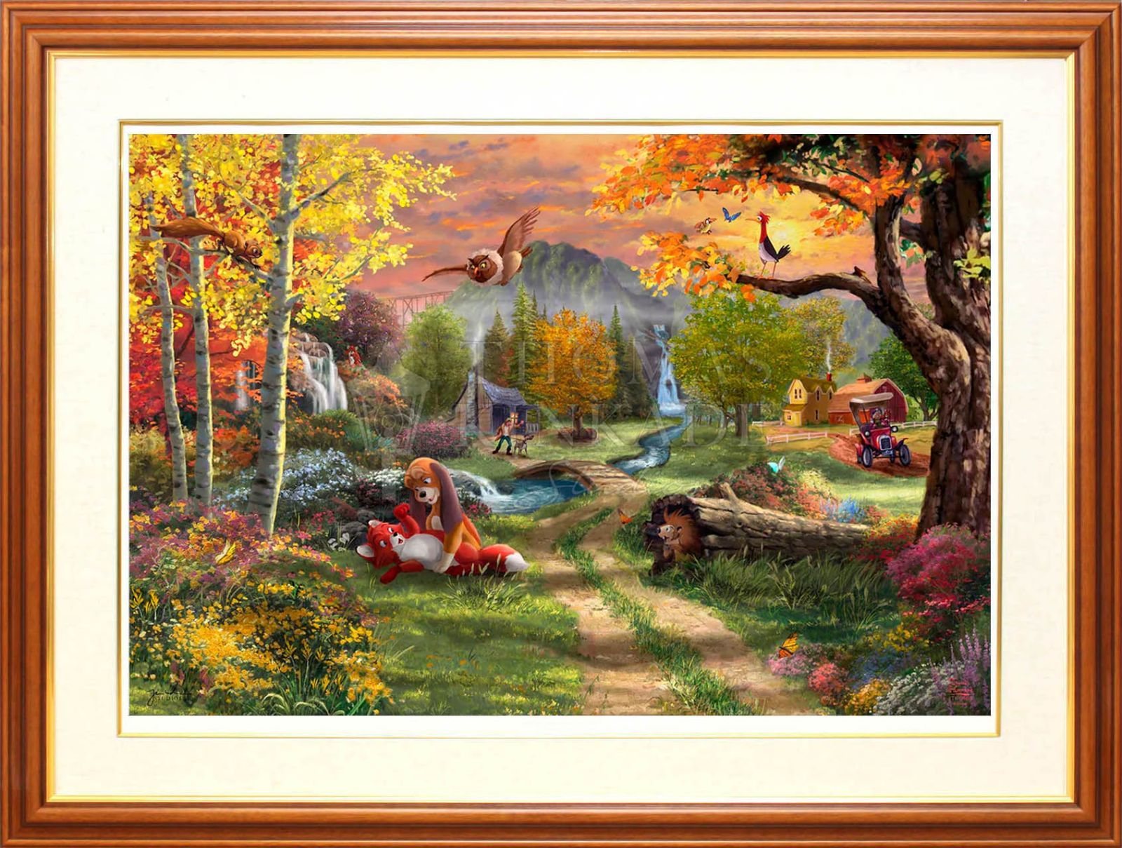 ディズニー/トーマス キンケード「きつねと猟犬」作品証明書 展示用