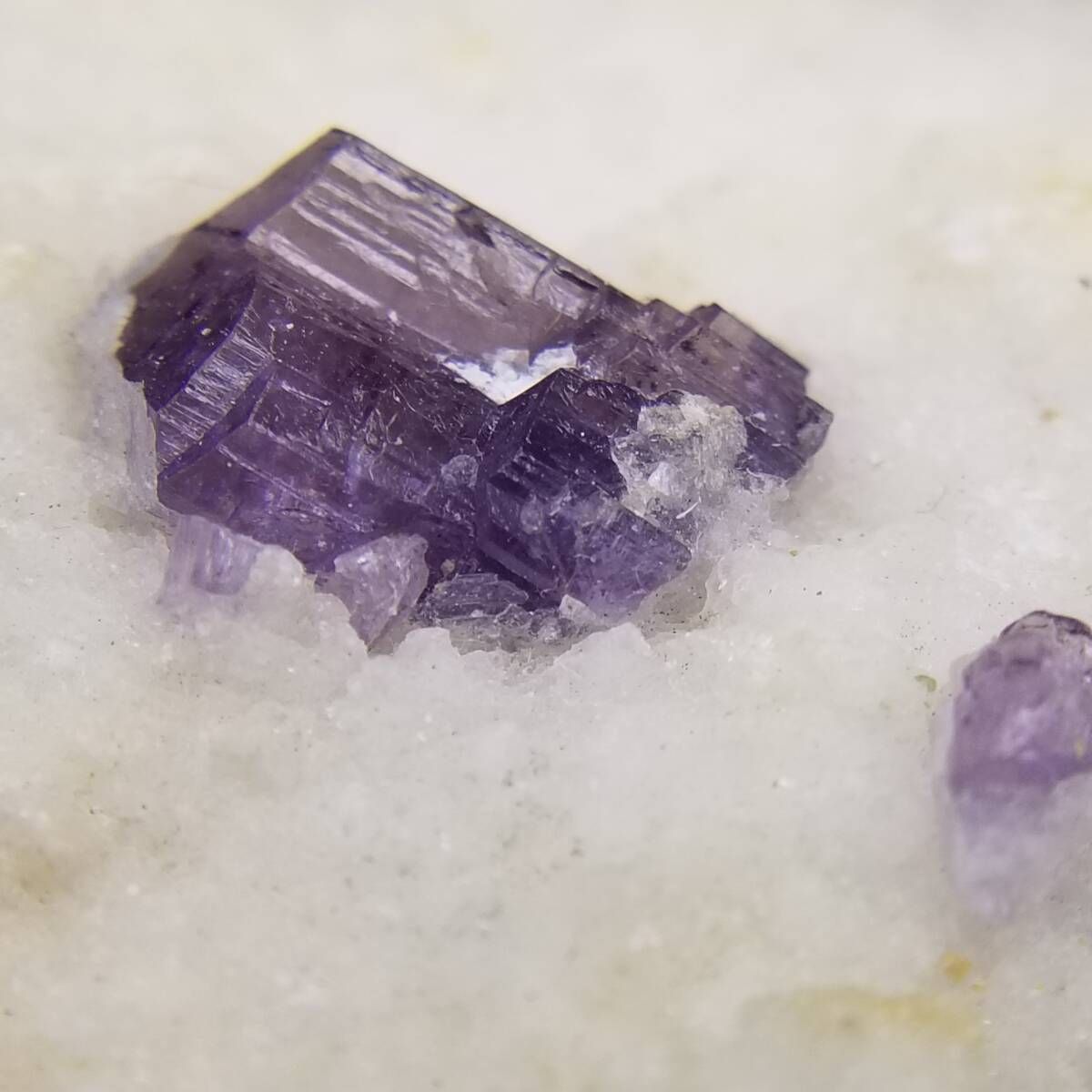 アフガニスタン産 スキャポライト 柱石 クリスタル 紫色 原石 母岩付き