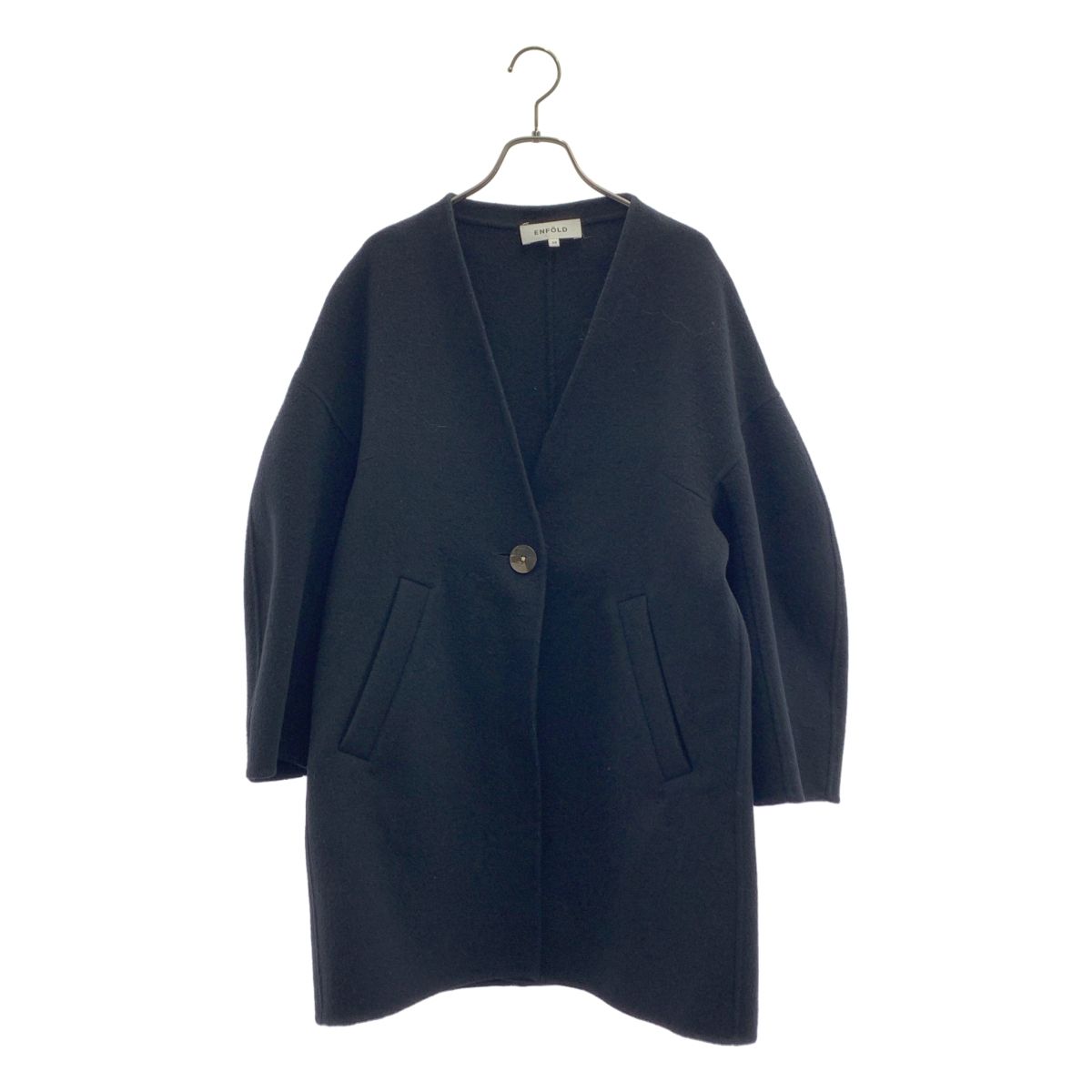 ENFOLD / エンフォルド | ウールリバー ノーカラーコート | 38