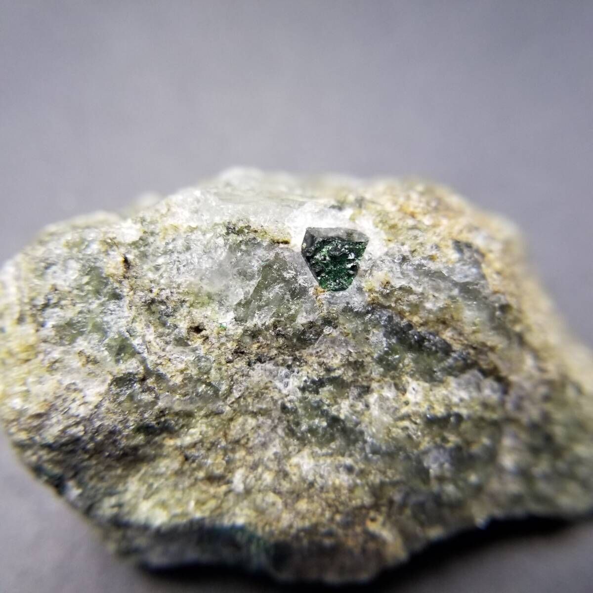 デマントイドガーネット 原石 結晶 天然 共生 鉱物 標本 鉱石 深緑 197