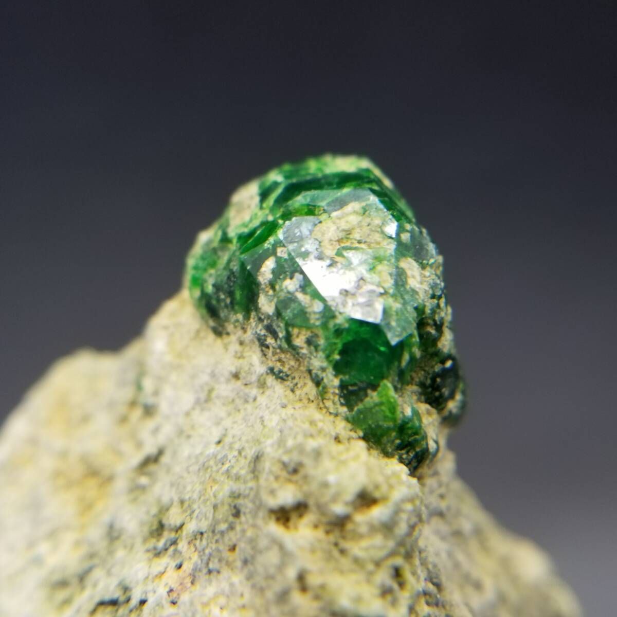 イラン産 デマントイドガーネット 鮮やか 深緑 原石 結晶 天然 母岩