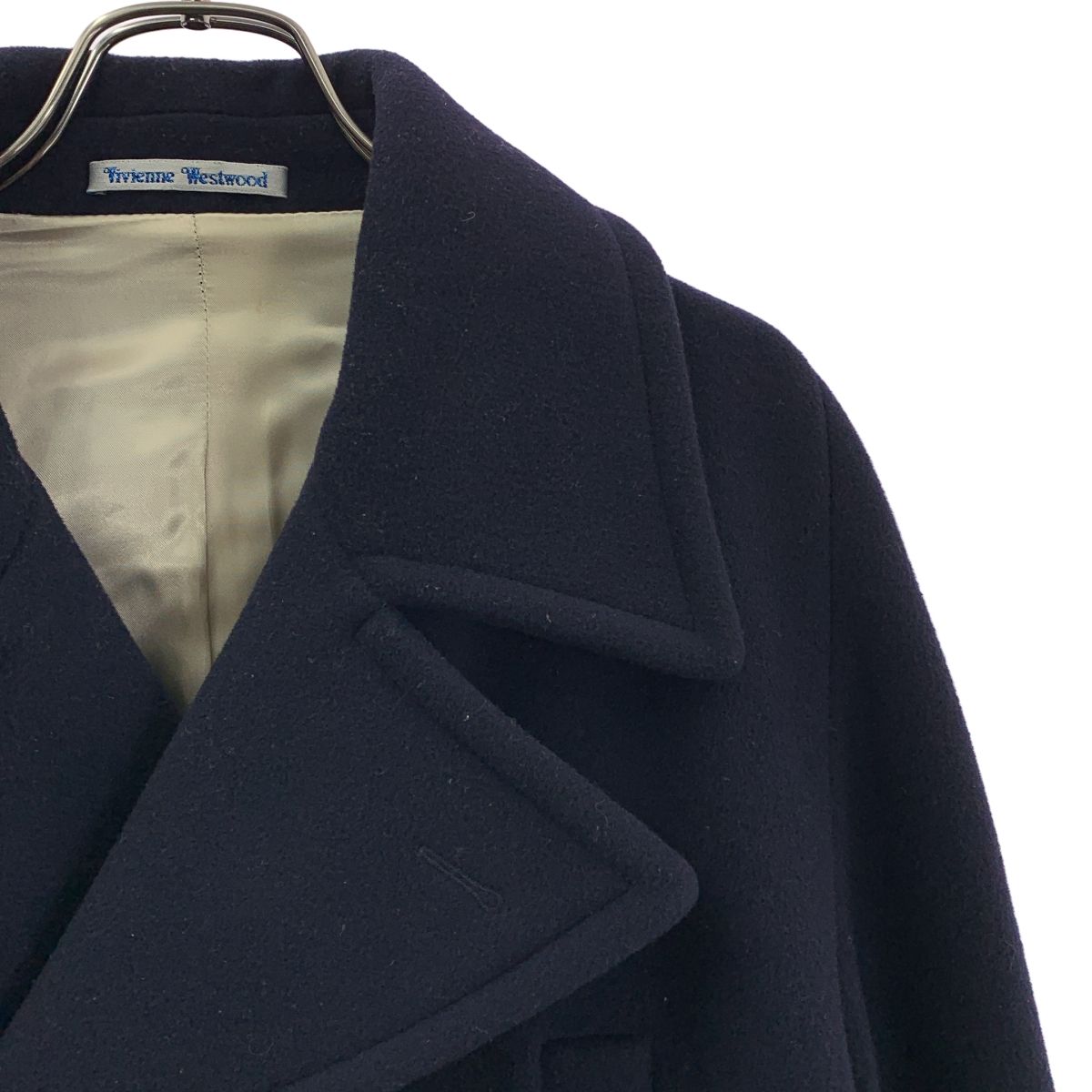 ヴィヴィアンウエストウッド変形襟ネイビー ウール ピーコート ヴィヴィアンウエストウッド変形襟ネイビー ウール ピーコート