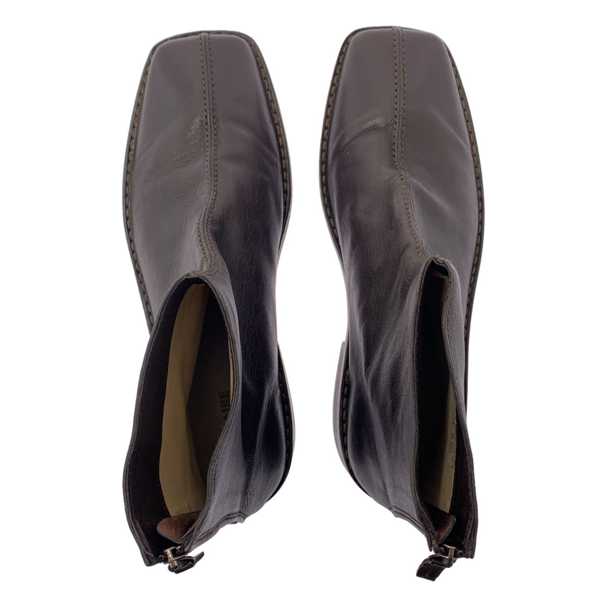 LEMAIRE / ルメール | レザースクエアトゥ バックジップ ブーツ | 42