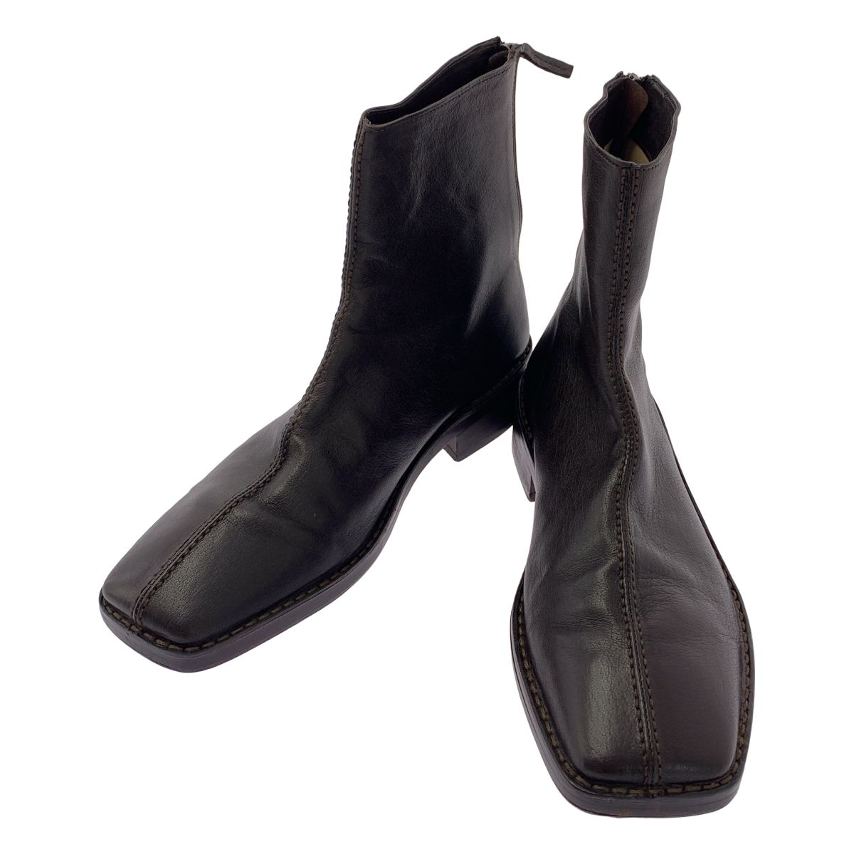 LEMAIRE / ルメール | レザースクエアトゥ バックジップ ブーツ | 42