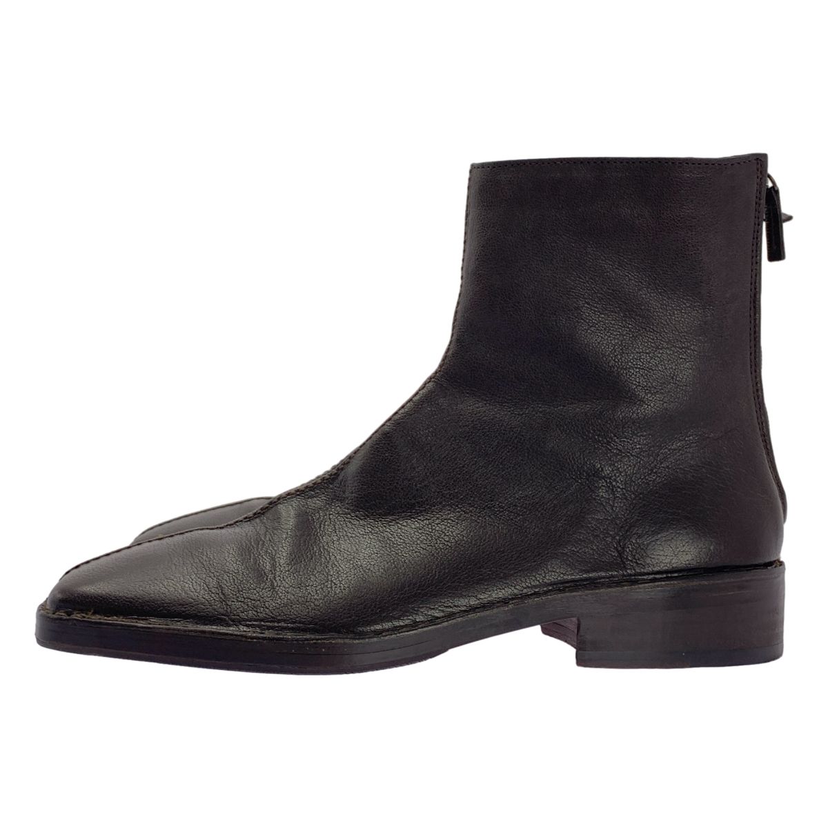 LEMAIRE ルメール レザーサイドジッパーブーツ 42 ダークブラウン