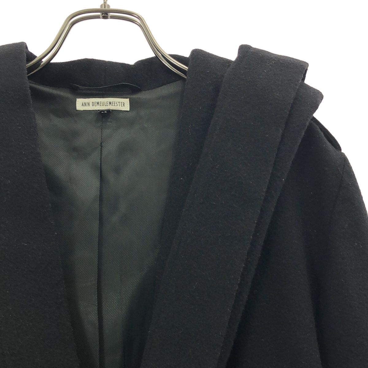 ANN DEMEULEMEESTER ウール コート ブラック XXS ANN DEMEULEMEESTER ウール コート ブラック XXS