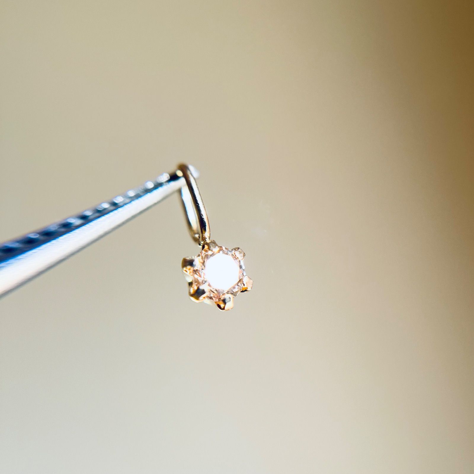 K18YG 天然ダイヤモンド 0.09ct チャーム ペンダントトップ dia - メルカリ