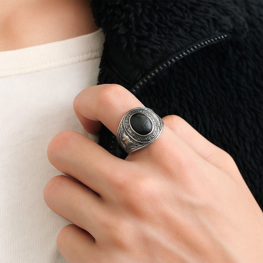 メンズ 希少 ヴィンテージ シグネット シルバー 925 カレッジ リング
