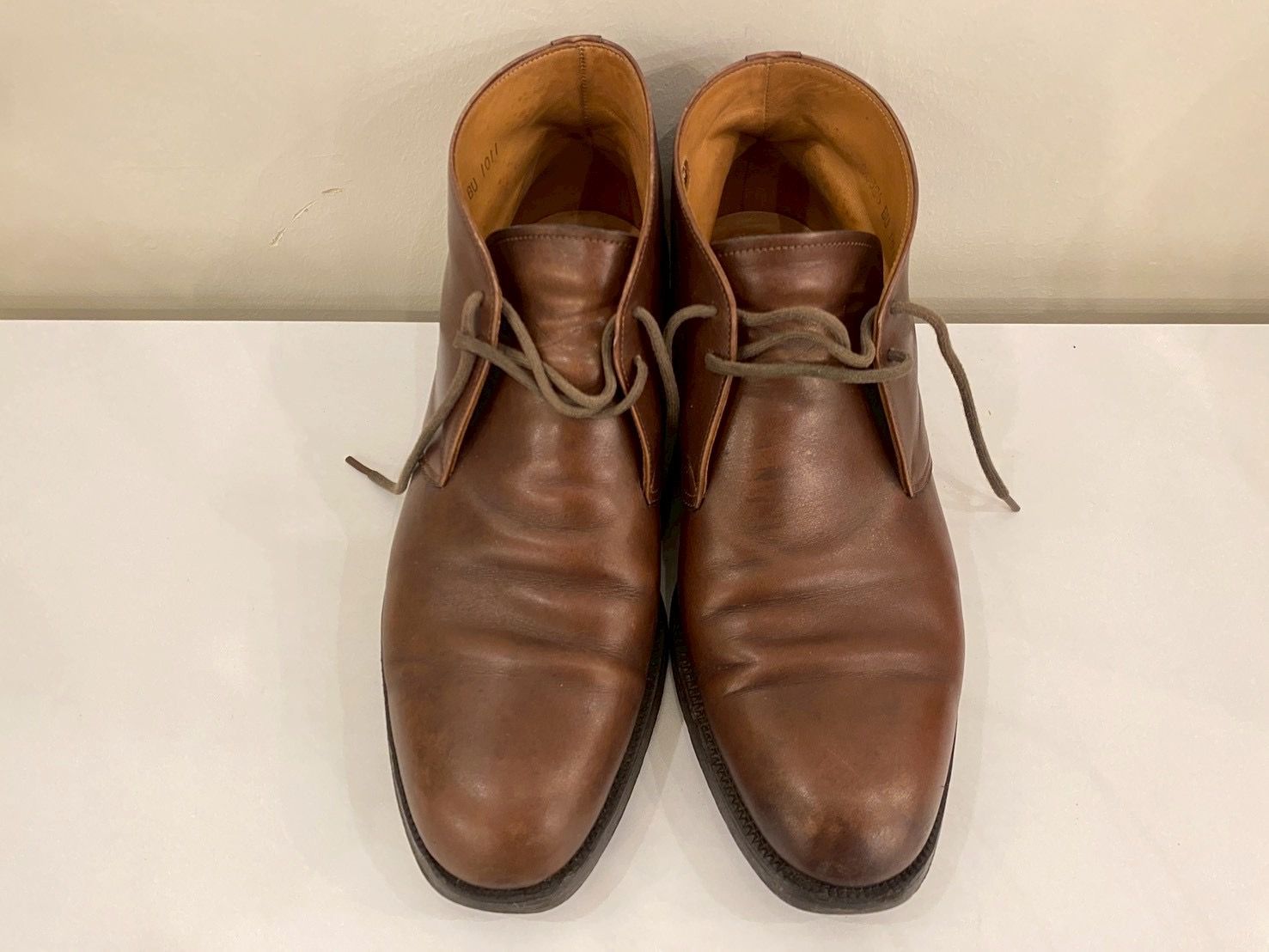 □Burberry バーバリー ブラウンレザー チャッカブーツ□ - メルカリ