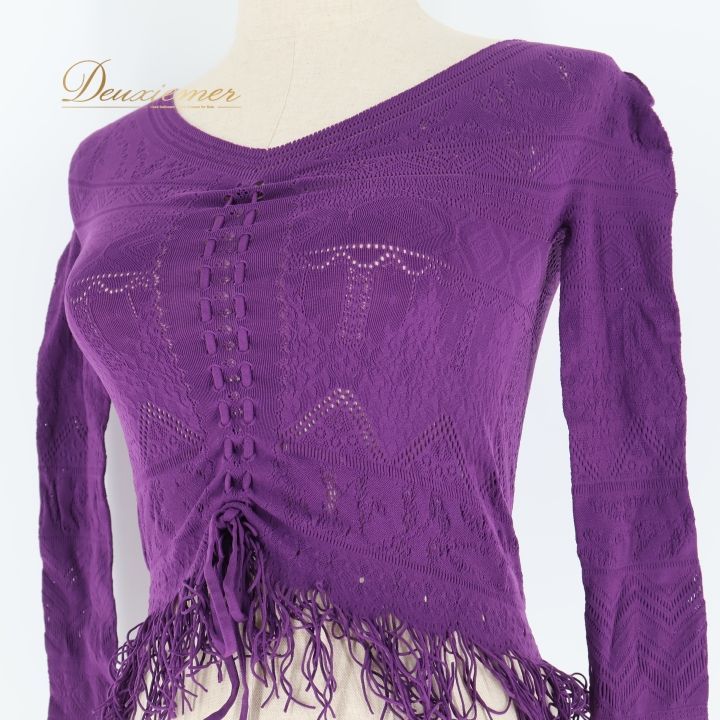 チャコット　ノーソーイングニット　パープル バレエ 衣装 チャコット Chacott ノーソーイングニット トップス