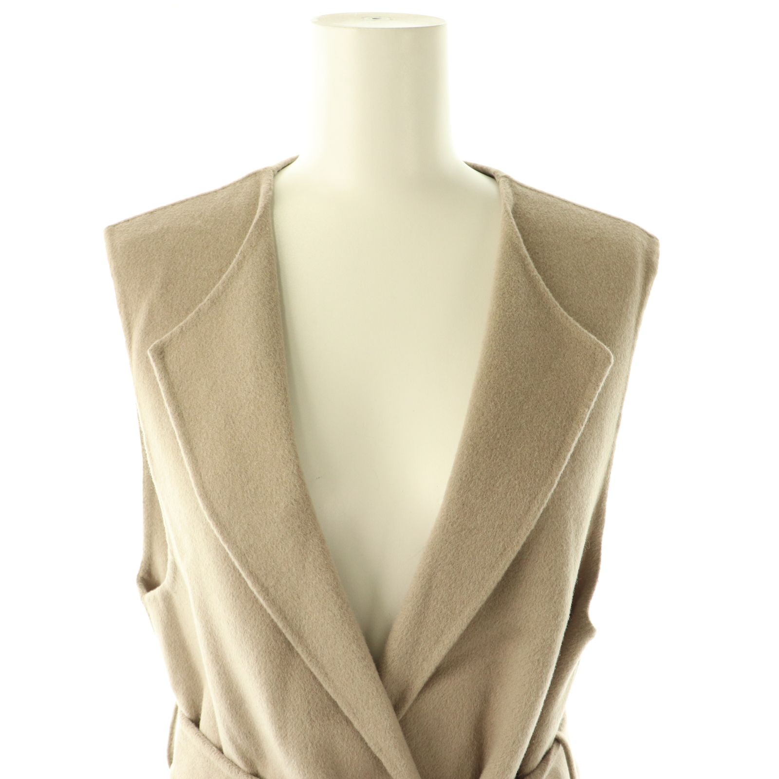 allureville ベージュ ノースリーブベスト サイズ2 M アルアバイル allureville ノースリーブコート アウター ベスト ウール