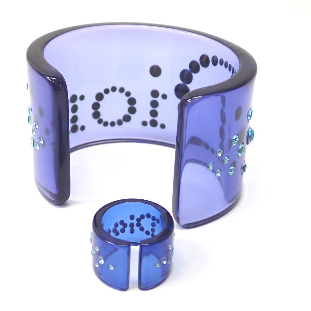 ChristianDior ディオール クリアバングル ロゴラインストーン クリスチャンディオール バングル ブレスレット ロゴ ラインストーン