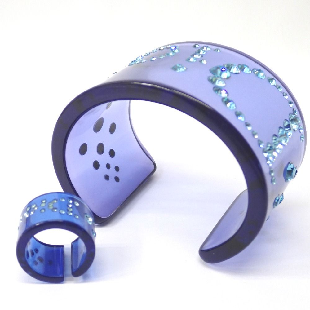 Christian Dior ディオール　クリアバングル　ラインストーン Christian Dior ディオール クリアバングル ラインストーン ロゴ