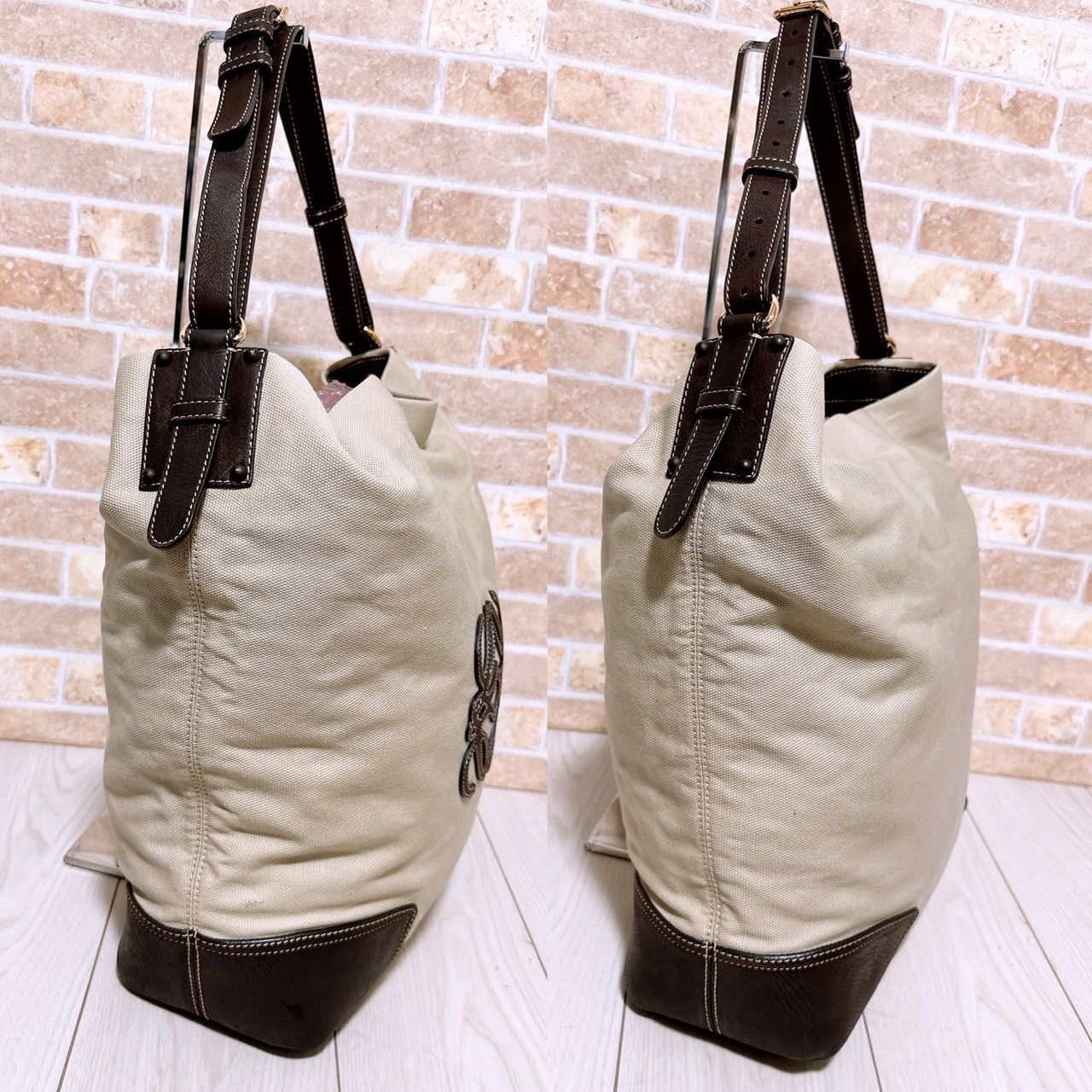美品) LOEWE(ロエベ)トートバッグ キャンバス 肩掛け 大きめ - メルカリ