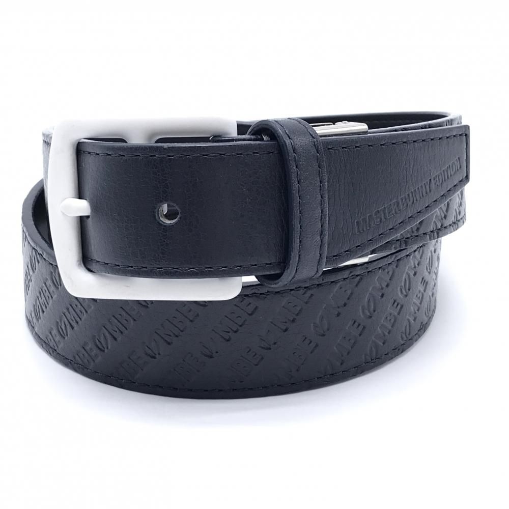 マスターバニー ベルト ネイビー×白 ロゴ型押し レディース ゴルフ