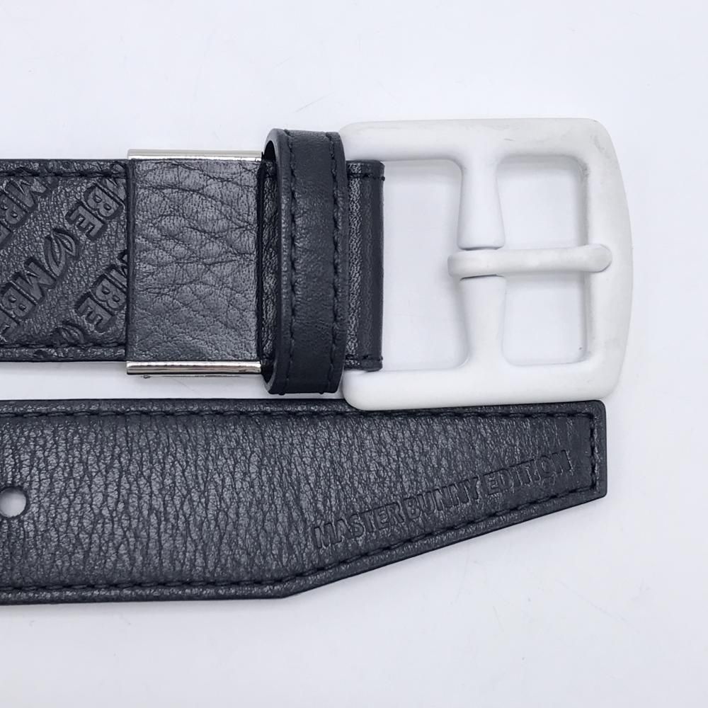 マスターバニー ベルト ネイビー×白 ロゴ型押し レディース ゴルフ