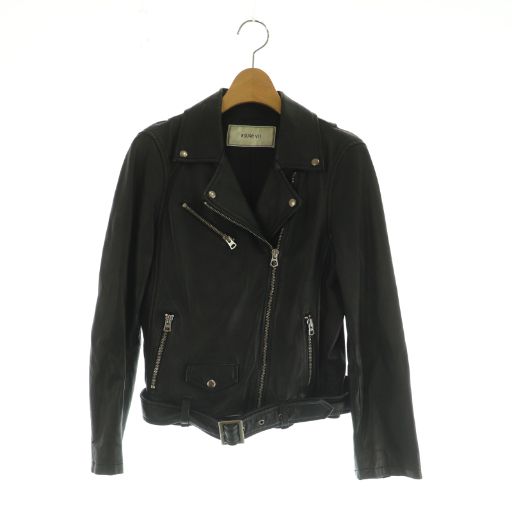 ルージュヴィフ Rouge vif ラムレザーダブルライダースジャケット