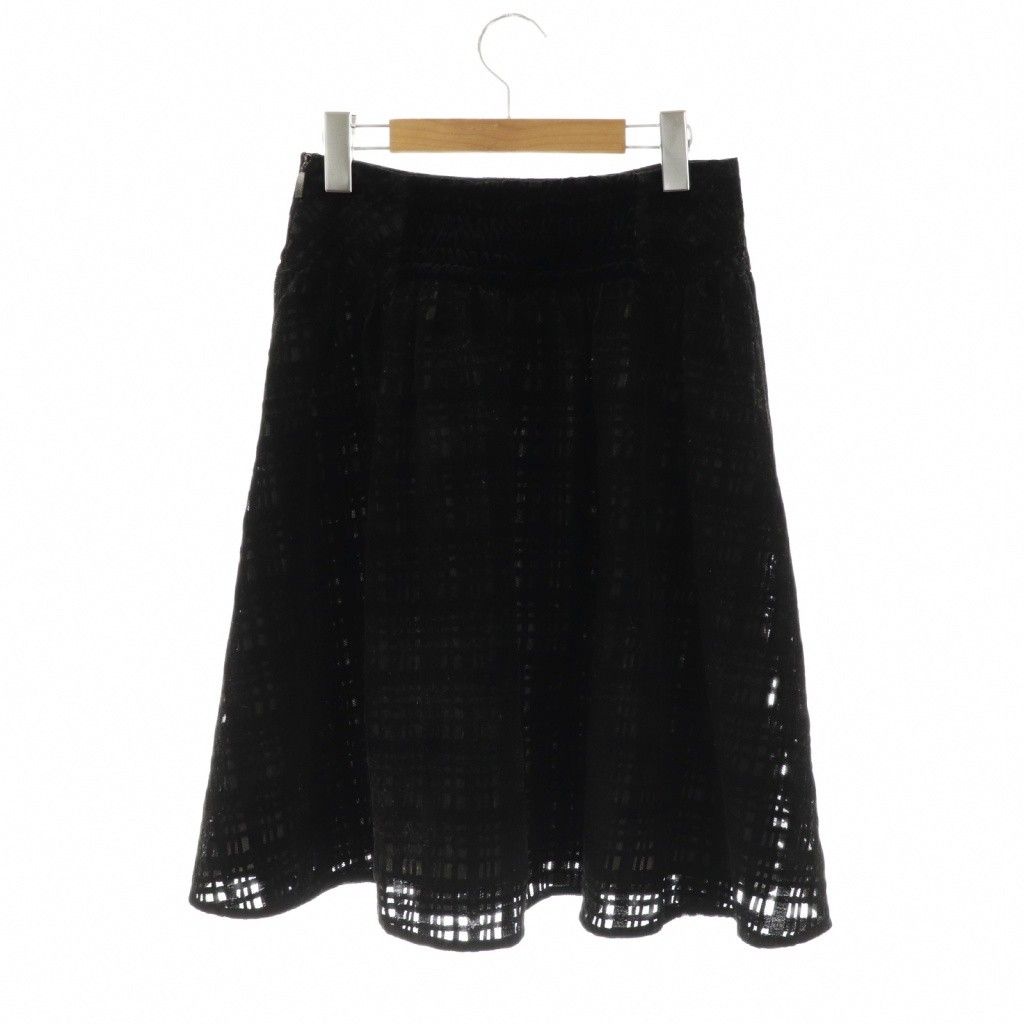 Rene ベロアキュロットスカート ルネ Rene ベロア スカート 膝丈 フレア 36 黒 /NR □OS - メルカリ