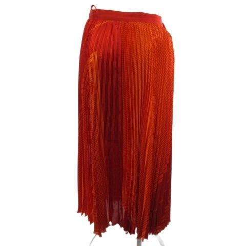サカイ sacai 22-06100 プリーツ ラップ ロングスカート チェック ロゴ