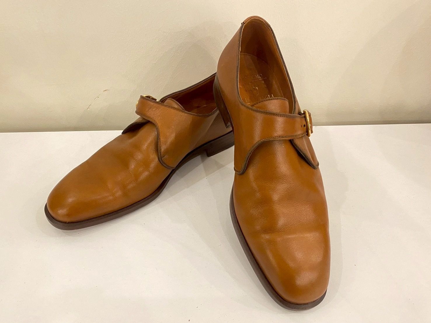 BRUNO MAGLI ブルーノ・マリ　シングルモンク　ブラウン　25センチ □BRUNO MAGLI ブルーノマリ シングルモンクストラップシューズ