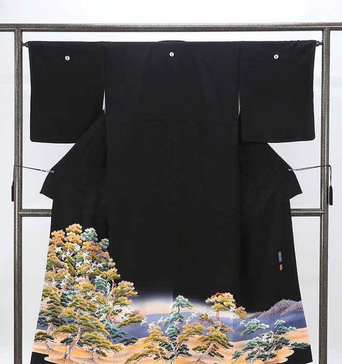 留袖 正絹 本加賀友禅 笠瀬治夫 身丈154cm 裄丈64.5cm 丸に抱茗荷