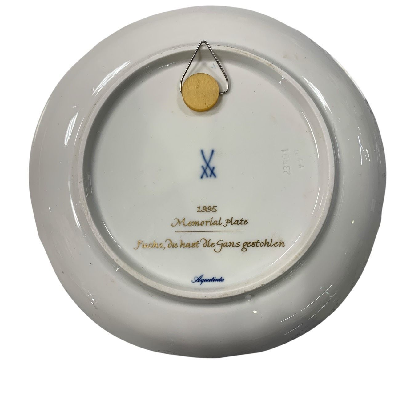 ♪3685 Meissen マイセン メモリアルプレート 1995年 ダチョウを盗んだ