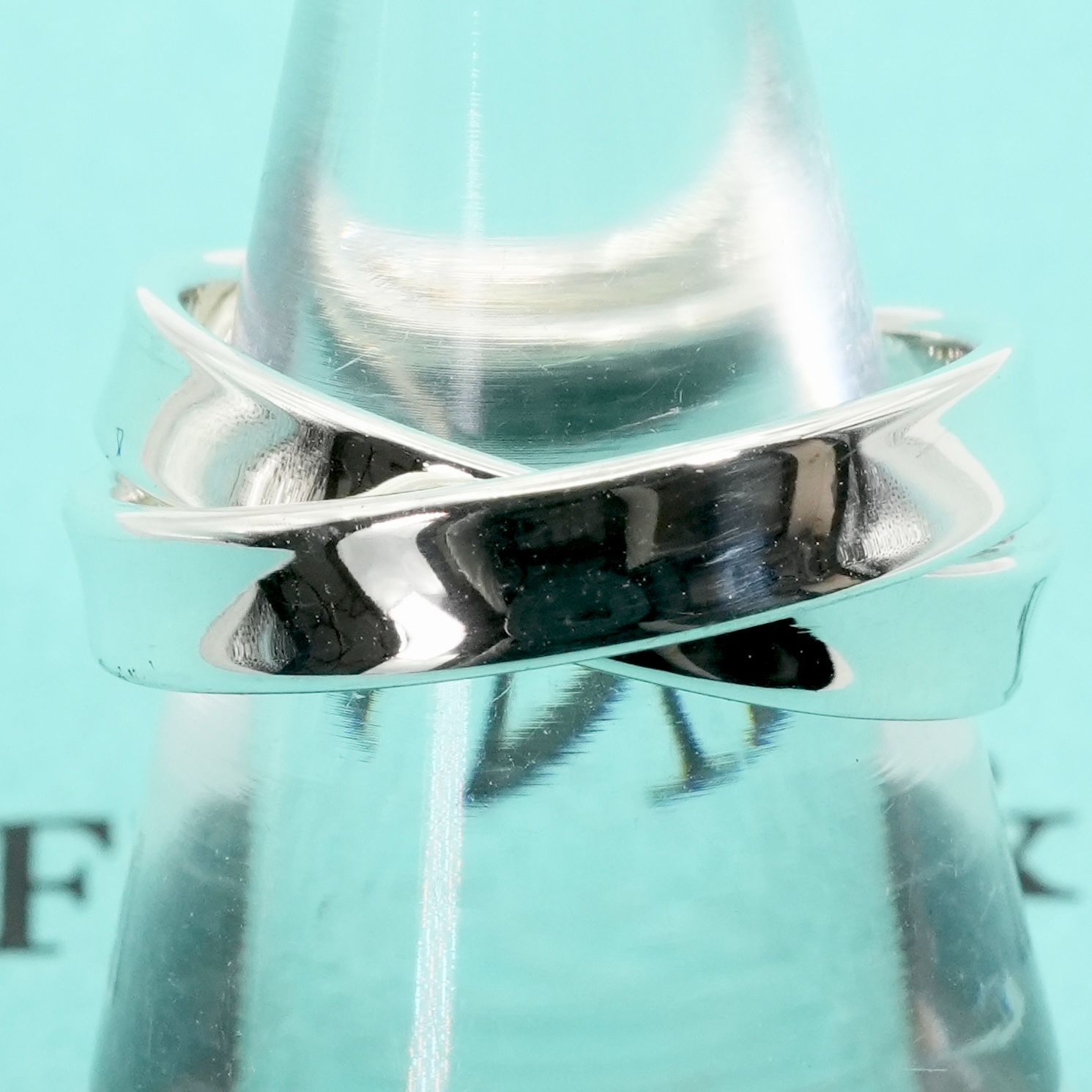 極美品8.5号 ティファニー インターロッキング 2連 リング/25-2356