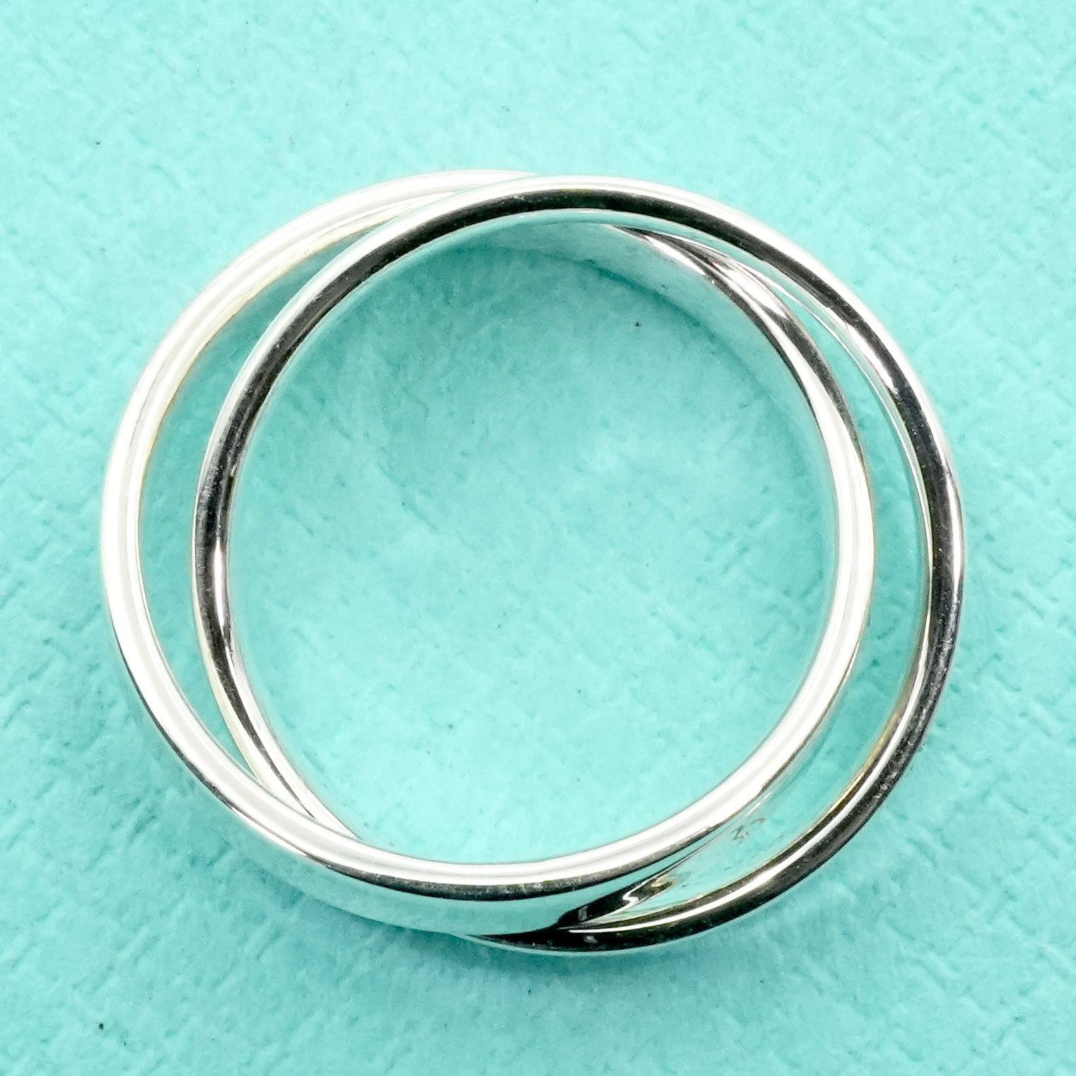 極美品8.5号 ティファニー インターロッキング 2連 リング/25-2356