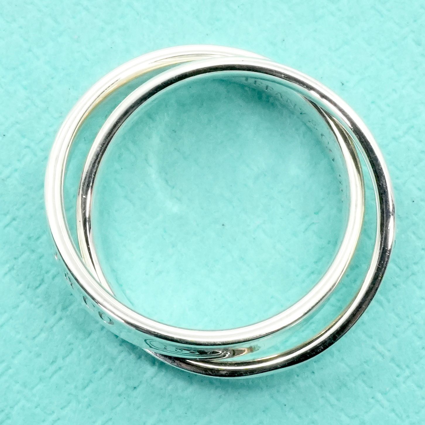 極美品8.5号 ティファニー インターロッキング 2連 リング/25-2356