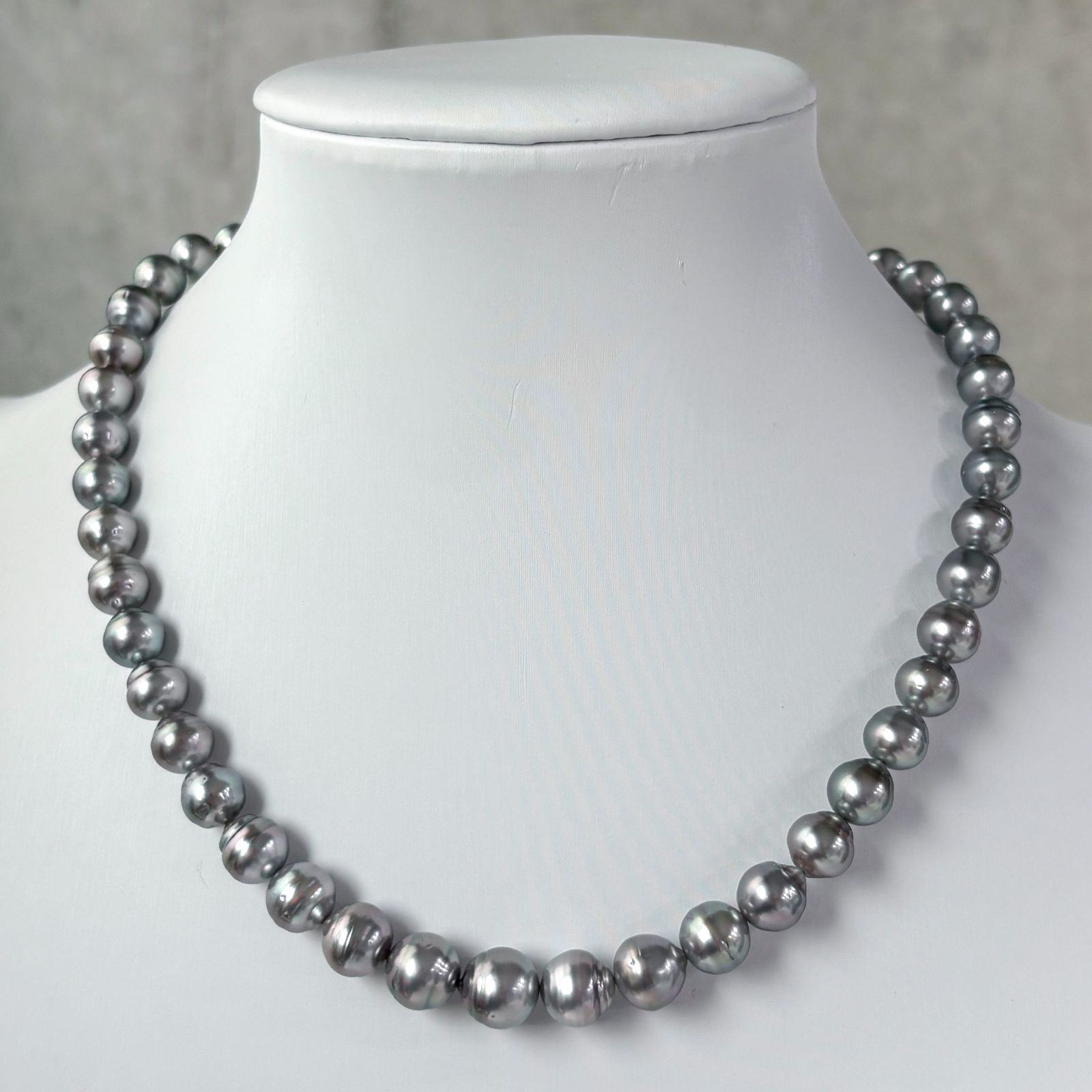 真科研Ocean Blue鑑別書付き タヒチ黒蝶真珠 8-10.5mm バロック