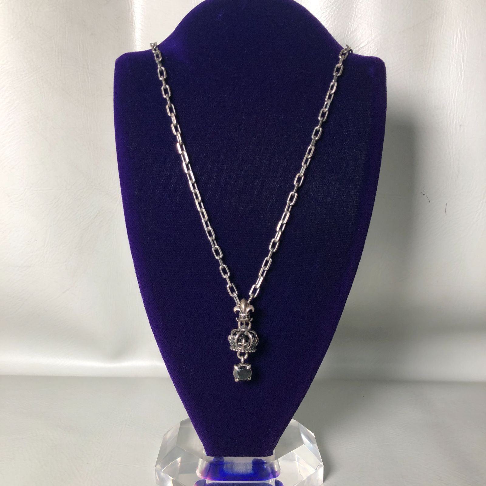 ネックレス SILVER シルバー 925刻印 重量約17g Italy刻印 ジルコニア 