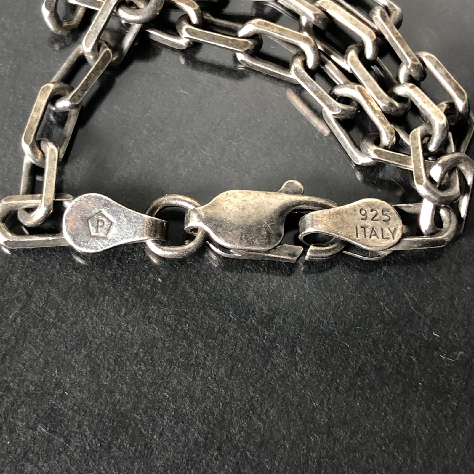 ネックレス SILVER シルバー 925刻印 重量約17g Italy刻印 ジルコニア