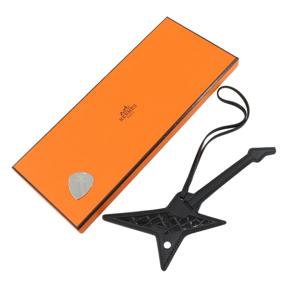 新品未使用 エルメス ギターチャーム 未使用 展示品 エルメス HERMES ロック チャーム アリゲーター リセ