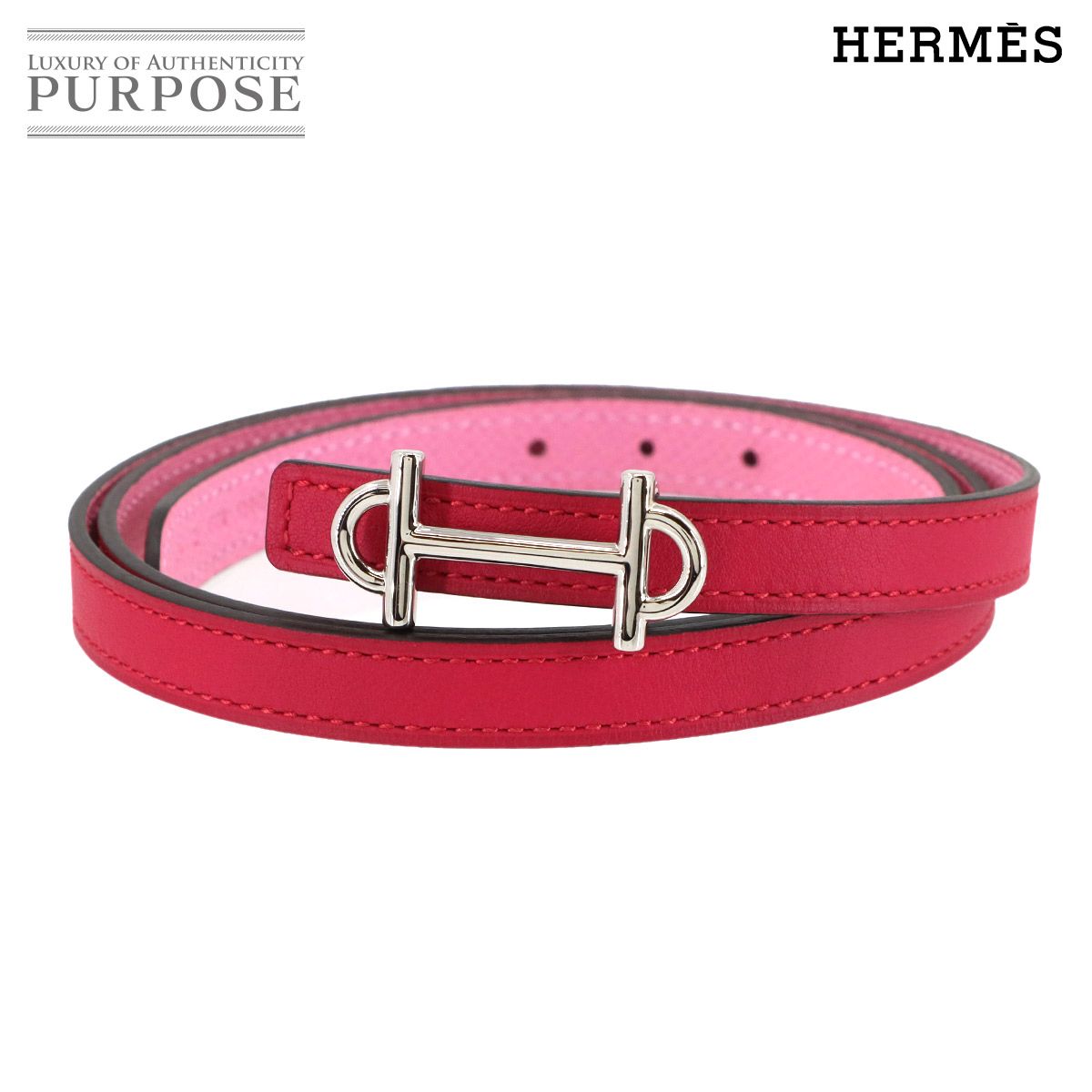 未使用 展示品 エルメス HERMES ガンマ ベルト リバーシブル スイフト