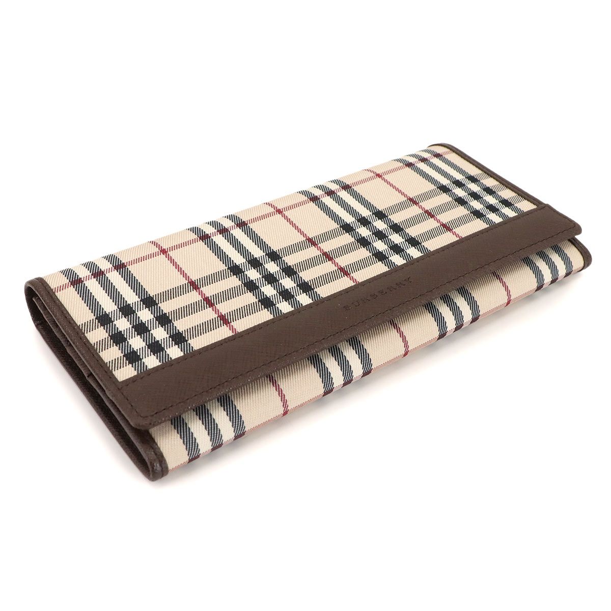 未使用 展示品 バーバリー BURBERRY ノバチェック 二つ折り 長財布